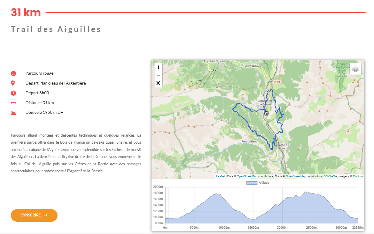 Infos trail des aiguilles